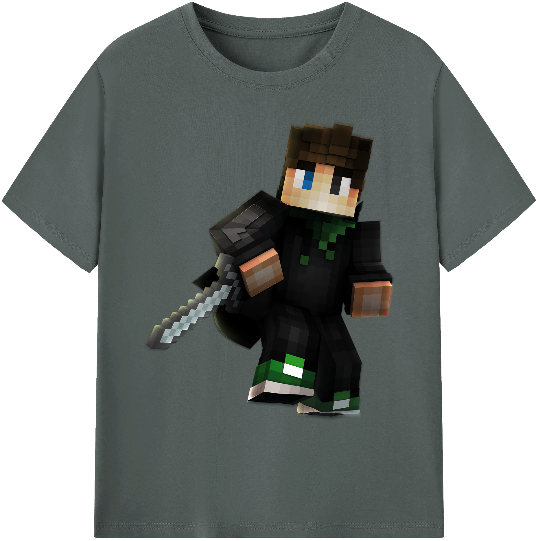 （画像用） マインクラフト ブロックの世界 Minecraft MC Block world 綿100％ メンズ半袖Tシャツ｜肌触りやわらか＆通気性